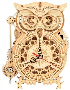 Robotime Drewniany Model Puzzle 3D Zegar Sowa - Puzzle - miniaturka - grafika 1