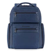Plecaki - PIQUADRO Woody Duży plecak ze skóry i tkaniny, niebieski, Taglia unica, Biznes - miniaturka - grafika 1