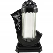 Lampiony i znicze - Znicz kapliczka szklana tuba na wkłady czarny lampion na grób róża - miniaturka - grafika 1