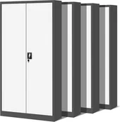 Szafy biurowe - Zestaw SET Szaf Metalowych 4 x JAN NOWAK Model JAN H 900x1950x400 Biurowa Szafka Na Akta: Antracytowo-Biała, Duża Szafa Do Biura, Na Dokumenty, Segr.. - miniaturka - grafika 1