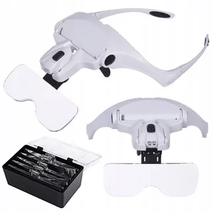 Lupa Na Głowę Czołowa Okulary Z Diodami 2 Led 3.5X - Mikroskopy i lupy - miniaturka - grafika 1
