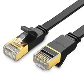 Kable miedziane - Ugreen kabel sieciowy internetowy Ethernet patchcord U/FTP Cat. 7 10Gb/s płaski 0.5m czarny (NW106) - miniaturka - grafika 1