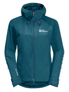 Jack Wolfskin Kurtka przeciwdeszczowa "Morobbia" w kolorze szaroniebieskim - Kurtki i kamizelki sportowe damskie - miniaturka - grafika 1