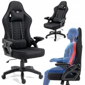 Fotele gamingowe - Fotel GAMINGOWY Krzesło Obrotowe KREKEN FEYTON czarny - miniaturka - grafika 1