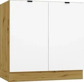 Szafki kuchenne - Szafka pod zlew GIANNA D80ZL biała alaska/dąb artisan STOLKAR - miniaturka - grafika 1