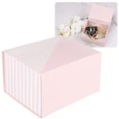 Zestawy upominkowe - Różowe pudełko prezentowe/dekoracyjne na magnes 180x130x110 mm x1 - miniaturka - grafika 1
