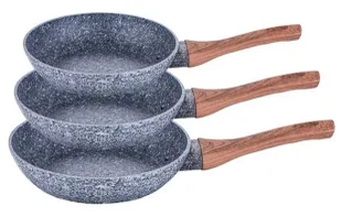 3 patelnie z powłoką granitową S7-D00 - Zestawy garnków i patelni - miniaturka - grafika 1
