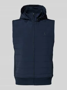 Kamizelka pikowana z kapturem i wyhaftowanym logo - Kamizelki męskie - miniaturka - grafika 1