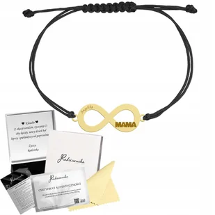 Bransoletka Złota dla Mamy Nieskończoność Srebro 925 Grawer Sznurek - Bransoletki Bransoletka Złota dla Mamy Nieskończoność Srebro 925 Grawer Sznurek - Bransoletki - miniaturka - grafika 1