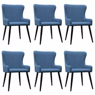 Krzesła - vidaXL Krzesła do jadalni, 6 szt., niebieskie, tapicerowane tkaniną - miniaturka - grafika 1