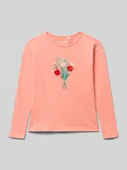 Koszulki dla dziewczynek - Bluzka z długim rękawem z nadrukowanym motywem - miniaturka - grafika 1