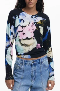 Czarny sweter damski Desigual - DESIGUAL - Koszulki i topy damskie - miniaturka - grafika 1