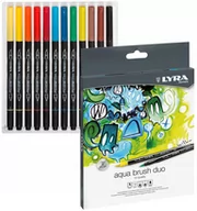 Cienkopisy - Lyra Pisaki Markery Dwustronne Aqua Brush 12 Kol - miniaturka - grafika 1
