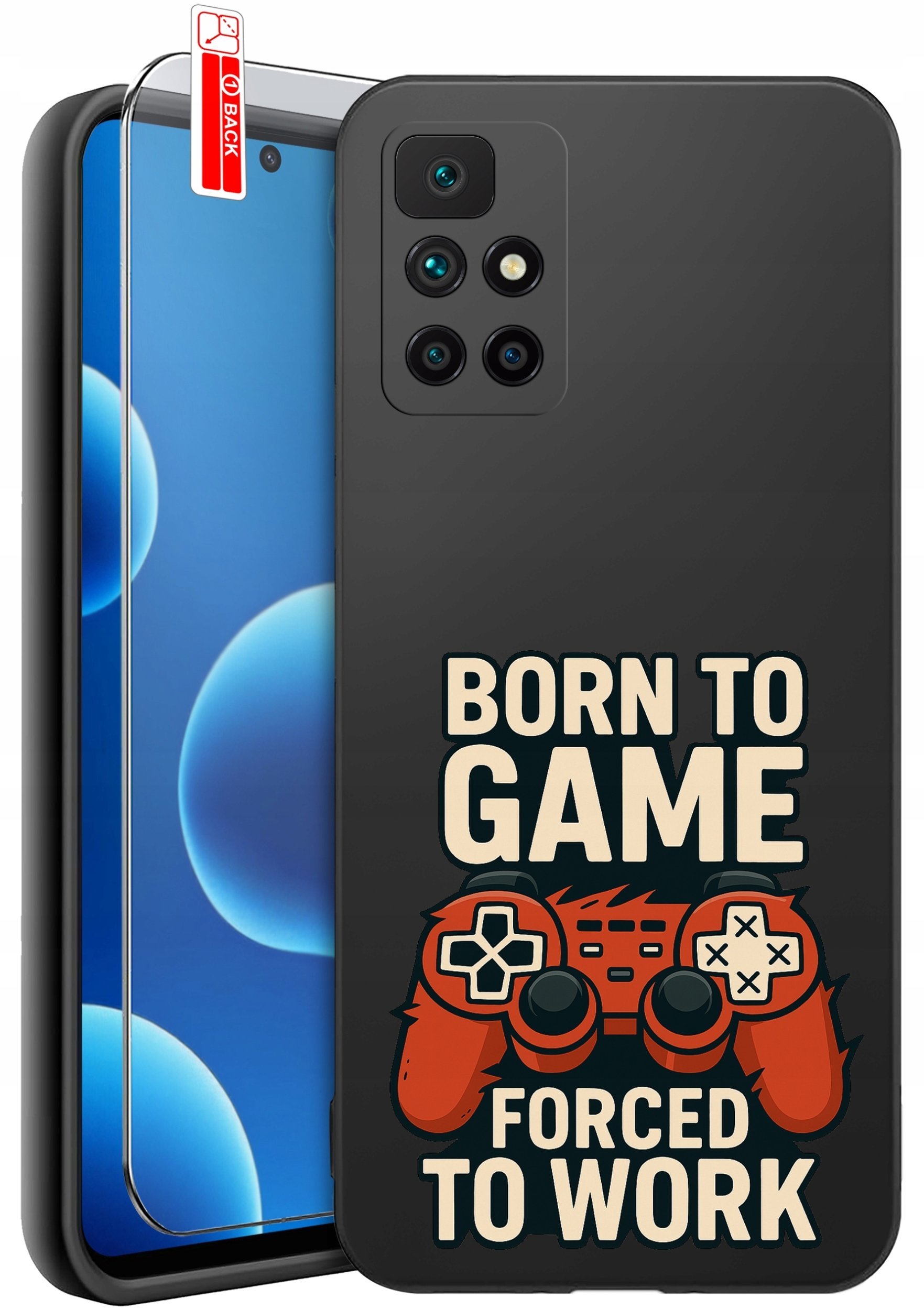 krainaGSM Etui Do Xiaomi Redmi 10 Wzory Silikonowe Matt Case + Szkło 9H