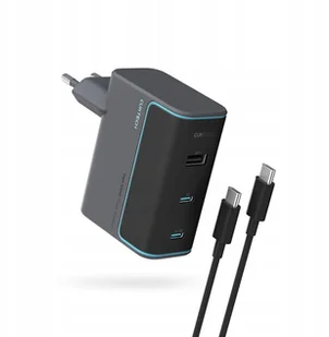 Ładowarka sieciowa Cuktech CUKAD1003EUG GaN 100W 2 x USB-C 1 x USB-A z kablem USB-C -szara - Zasilacze do laptopów - miniaturka - grafika 1