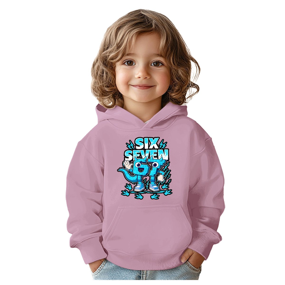 BLUZA DZIECIĘCA Z KAPTUREM 67 SIX SEVEN KLOCKI VIRAL 146-152 PREZENT