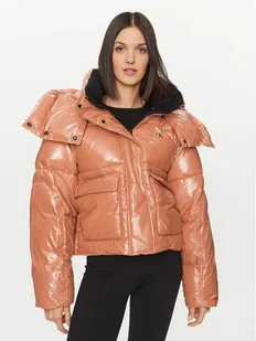 Calvin Klein Jeans Kurtka zimowa High Shine J20J221884 Pomarańczowy Oversize - Kurtki damskie - miniaturka - grafika 1