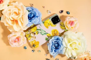Kingxbar Blossom etui ozdobione oryginalnymi Kryształami Swarovskiego iPhone 11 Pro Max wielokolorowy (Lily) - Etui i futerały do telefonów - miniaturka - grafika 2