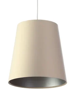Kremowo-srebrna lampa wisząca stożek do salonu Hokuda - Lampy stojące - miniaturka - grafika 1