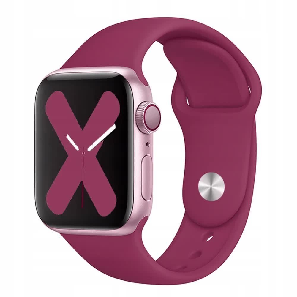 PASEK do Zegarka APPLE WATCH GUMOWY 38/40/41mm BURGUNDOWY