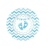 Baby shower i roczek - Talerze papierowe baby shower niebieskie 6szt - miniaturka - grafika 1