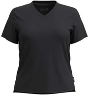 Bielizna sportowa damska - Smartwool W'S Perfect V-Neck Short Sleeve Tee, 001 black, S - miniaturka - grafika 1