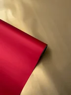 Folia, papier śniadaniowy, serwetki - Papier Folia satynowy do pakowania 50cmX9m dwukolorowy Bordo + Złoto - miniaturka - grafika 1