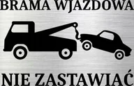 Tablice i flipcharty - Tabliczka aluminiowa BRAMA WJAZDOWA NIE ZASTAWIAĆ 15x10 Nierdzewna - miniaturka - grafika 1