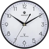 Zegary - Perfect Zegar ścienny PW348-2100-1 czarny radiowy 20,5 cm - miniaturka - grafika 1