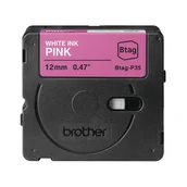 Dodatki do drukarek i skanerów - Brother BTAG-P35 taśmy do etykietowania White on pink - miniaturka - grafika 1