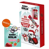 Przekąski dla dzieci - Zestaw Bunny Ninja Świąteczny Mix owocowych słodyczy, 6 sztuk + niespodzianka i kolorowanka gratis - miniaturka - grafika 1