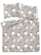 Pościel - Pościel beżowa z geometrycznymi okręgami – 220x200 cm – kolekcja Naturalis - miniaturka - grafika 1