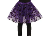Halloween - Spódniczka fioletowa z nietoperzami - 30 cm - 1 szt. - miniaturka - grafika 1