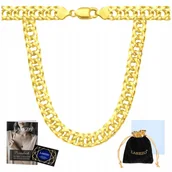 Naszyjniki męskie - Złoty Łańcuszek Męski Rombo 50 cm Podwójna Pancerka Pełny Łańcuch 4 mm - LAREZO - miniaturka - grafika 1