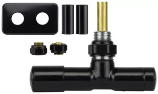 Zawór jednootworowy regulacyjny UNICO czarny błyszczący All in one lewy Pex rozeta zespolona prostokątna - Zawory i kraniki Zawór jednootworowy regulacyjny UNICO czarny błyszczący All in one lewy Pex rozeta zespolona prostokątna - Zawory i kraniki - miniaturka - grafika 1