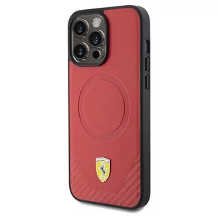 Ferrari FEHMP15LPTER iPhone 15 Pro 6.1" czerwony/red hardcase Carbon Metal Logo MagSafe - Etui i futerały do telefonów - miniaturka - grafika 2