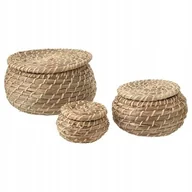 Czasopisma - Pudełko z pokrywką Ikea Fryken 803.281.45 trawa morska 3 szt - miniaturka - grafika 1