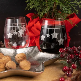 Szklanki Star 500 ml 6 sztuk Krosno wiszące srebrne gwiazdki - Szklanki - miniaturka - grafika 2