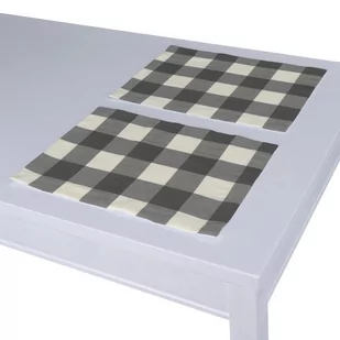 Dekoria pl pl Podkładka 2 sztuki szaro biała krata 5,5x5,5cm) 40 x 30 cm Quadro 403-136-13 - Obrusy i serwetki - miniaturka - grafika 1