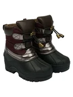 Botki damskie - mikk-line Botki zimowe w kolorze czarno-czerwonym - miniaturka - grafika 1