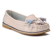 Mokasyny damskie - Mokasyny damskie skórzane beżowe Evento 4673-37 - miniaturka - grafika 1