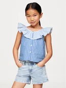 Bluzki damskie - Tommy Hilfiger Bluzka KG0KG07870 Niebieski Regular Fit - miniaturka - grafika 1