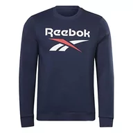 Bluzy męskie - Reebok Męska bluza z dużym logo, wektor granatowy, XL, Vector Navy, XL - miniaturka - grafika 1