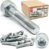 Śruby i nakrętki - Śruba imbusowa M8x45 z łbem walcowym DIN912 kl. 8.8 ampulowa ocynk 1kg - miniaturka - grafika 1