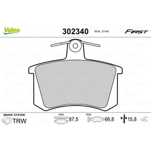 Klocki hamulcowe - komplet VALEO 302340 - Klocki hamulcowe - miniaturka - grafika 1