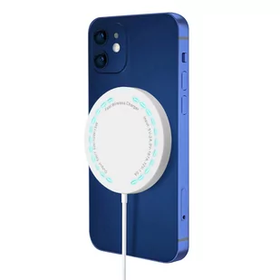 Ładowarka bezprzewodowa 15W Magnetyczna ładowarka iPhone 15W z szybkim ładowaniem Kompatybilna z MagSafe Silver - Ładowarki do telefonów - miniaturka - grafika 1
