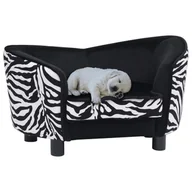 Legowiska dla psów - Vidaxl Sofa dla psa, czarna, 68x38x38 cm, pluszowa - miniaturka - grafika 1