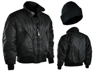 Kurtki męskie - Mil-Tec Wojskowa Kurtka Męska CWU BASIC FLYERS Flek Wodoodporna Czarna XL - miniaturka - grafika 1