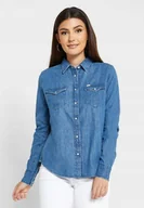 Koszule damskie - LEE REGULAR WESTERN SHIR BLUES L45SCLDP S - miniaturka - grafika 1