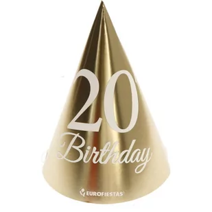Czapeczki Urodzinowe 20Th Birthday 6Szt - Gadżety na imprezę - miniaturka - grafika 1